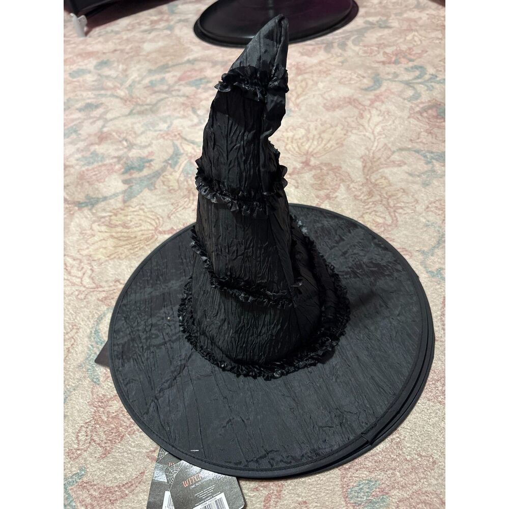 Black Ruffled Witch Hat - Picture 3 of 3